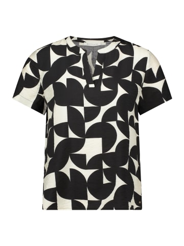 BETTY & CO Schlupfbluse kurzarm in Schwarz/Weiß