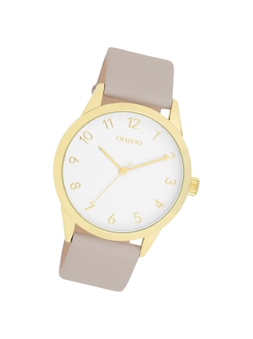 Oozoo Analog-Armbanduhr Oozoo Timepieces hellgrau, taupe groß (ca. 40mm)