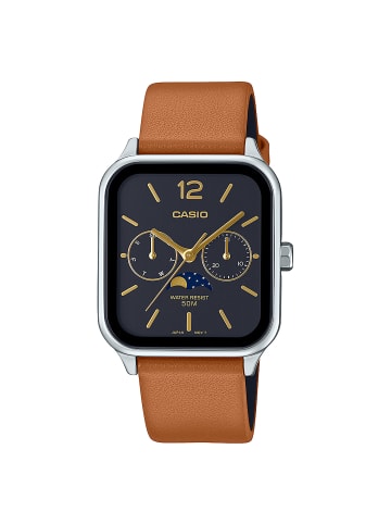 Casio Edelstahl Echtlederarmband Herren 44.5mmx34mm