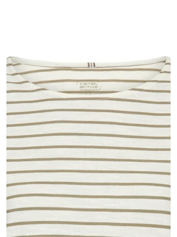 Camel Active Langarmshirt in light khaki stripes