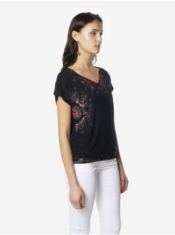 KOROSHI Damen-T-Shirt mit bedruckten kurzen Ärmeln in Schwarz