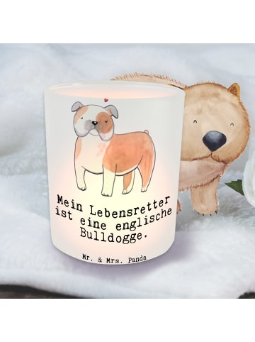 Mr. & Mrs. Panda Teelicht Englische Bulldogge Lebensretter mit S... in Transparent