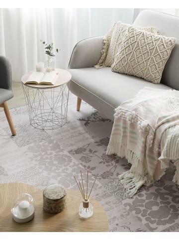 Beliani Kurzflor BALLICA in Grau/Rosa - (W) 160 x (H) 1 x (L) 230 cm