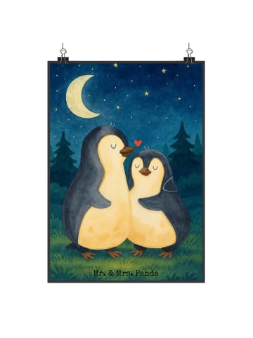 Mr. & Mrs. Panda Bild Pinguine Einschlafen Design ohne Spruch in Weiß