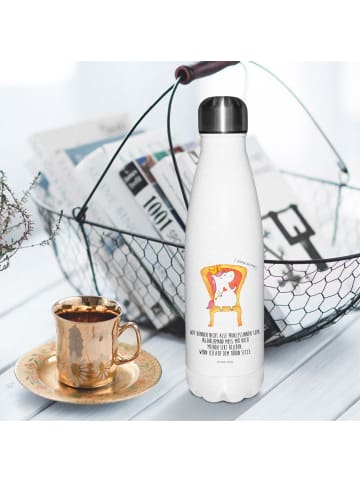 Mr. & Mrs. Panda Thermos Einhorn König mit Spruch in Weiß