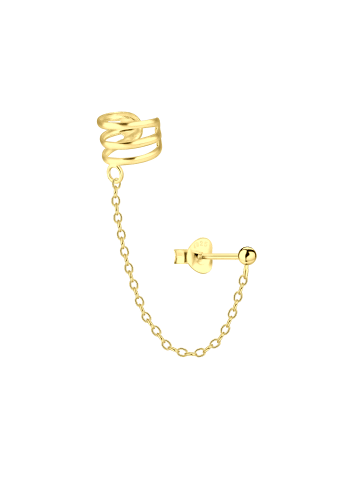 Alexander York Ohrstecker BALL mit EAR CUFF Triple line in Gold aus 925 Sterling Silber