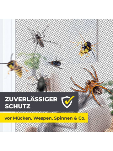 EASYmaxx EASYmaxx Fenster Moskitonetz mit Klettverschluss - 130x150cm - Schwarz - 4er-Set