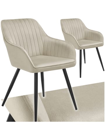 tectake Polstersessel gepolstert, in Samtoptik, gesteppt, 58 x 62 x 82 cm