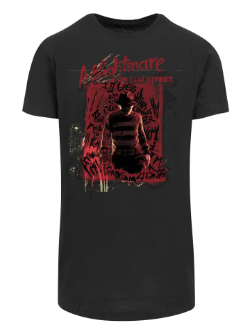F4NT4STIC Long Cut T-Shirt Nightmare On Elm Street Freddy Silhouette in schwarz