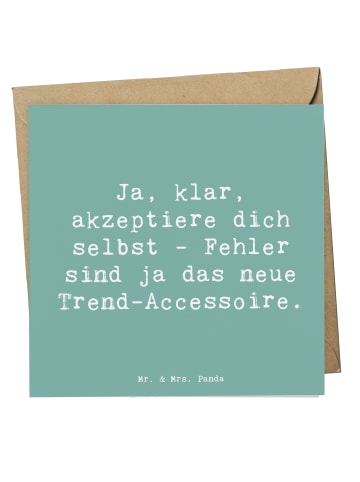 Mr. & Mrs. Panda Glückwunschkarte Spruch Selbstakzeptanz Trend m... in Meeresbrise
