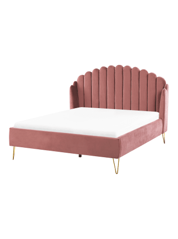 Beliani Doppelbett AMBILLOU in Rosa - (W) 157 x (H) 126 x (L) 214 cm