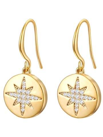 Lulu & Jane Ohrringe Sternaus Metall-Legierung mit Zirkonia in gelbgold