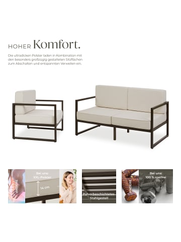 tectake Garten-Loungeset für 5 Personen, höhenverstellbare Füße