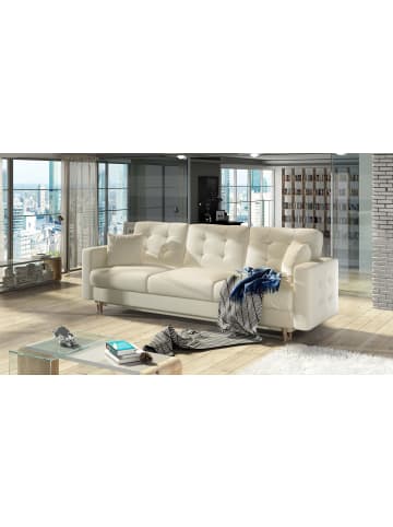 MF Design 3-Sitzer-Sofa Thor in Kunstleder Creme in Creme -  (L) 235 x (B) 235 x (H) 73 cm