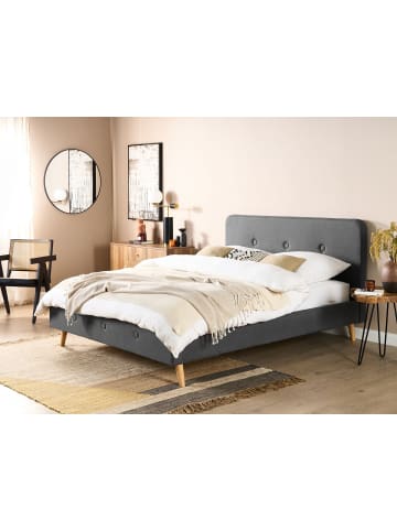 Beliani Doppelbett RENNES II in Grau/Braun - (W) 173 x (H) 110 x (L) 220 cm
