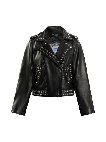 DreiMaster Vintage Bikerjacke Aus Leder in Schwarz