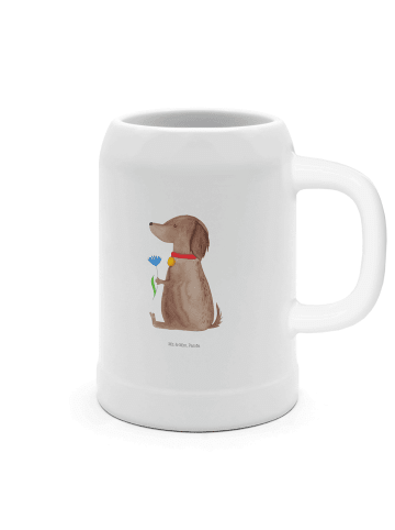 Mr. & Mrs. Panda Krug Hund Blume ohne Spruch in Weiß