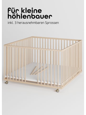 Sämann Sämann Laufgitter mit Lattenrost & Schlupfsprossen - natur - Premium Kollektion