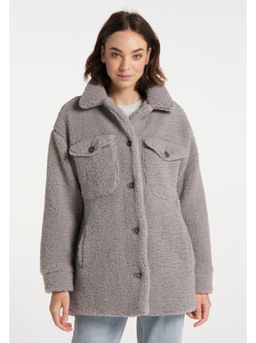 myMo Faux Shearling Mantel in Grau