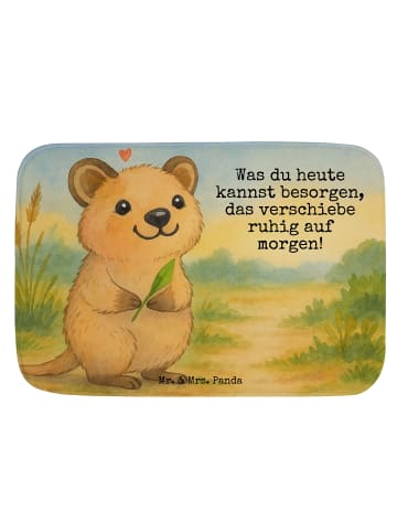 Mr. & Mrs. Panda Badematte Quokka Happy Design mit Spruch in Weiß
