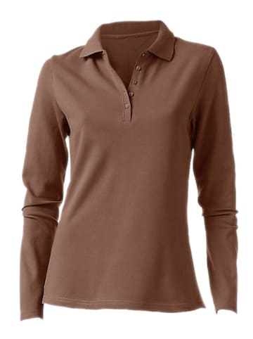 Heine Langarm-Poloshirt in braun