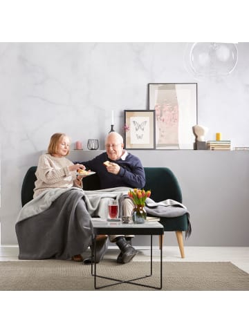 Erwin Müller Baumwollmischung Wohndecke 2er-Pack Matera in grau/silber