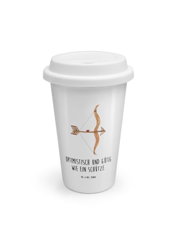 Mr. & Mrs. Panda Coffee To Go Becher Sternzeichen Schütze mit Sp... in Weiß