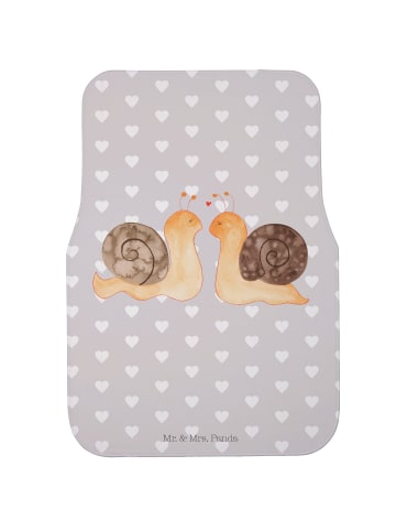 Mr. & Mrs. Panda Auto Fußmatte Schnecken Liebe ohne Spruch in Grau Pastell