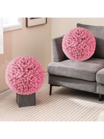 COSTWAY 2er Set Buchsbaumkugel 44 cm in Rosa