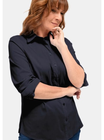 GOLDNER Basicbluse mit  Hemdkragen in marine