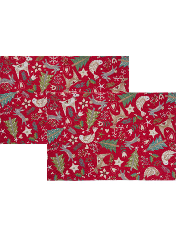 Erwin Müller Jacquard, Gobelin Tischset 2er-Pack in rot