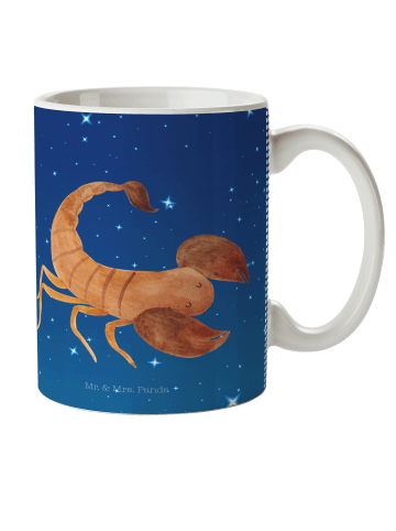 Mr. & Mrs. Panda Tasse Sternzeichen Skorpion ohne Spruch in Sternenhimmel Blau