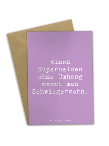 Mr. & Mrs. Panda Grußkarte Spruch Held Schwiegersohn mit Spruch in Lavendeltraum