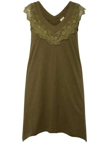 Ulla Popken Strick-Top in dunkles olive