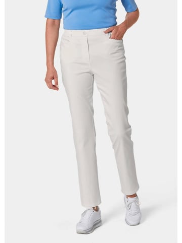 GOLDNER Kurzgröße:  Satin-Baumwollhose mit Stretch in cremeweiß