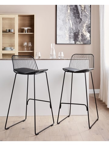 Beliani 2er-Set Barhocker PENSACOLA in Schwarz