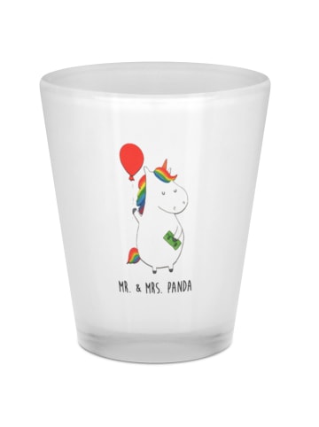 Mr. & Mrs. Panda Schnapsglas Einhorn Luftballon ohne Spruch in Transparent