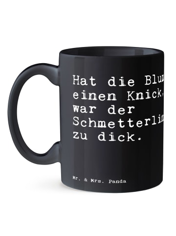 Mr. & Mrs. Panda Kaffeetasse Hat die Blume einen... mit Spruch in Schwarz