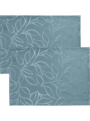 Erwin Müller Jacquard, Baumwollmischung Outdoor-Tischset 2er-Pack Terrassa in eisblau