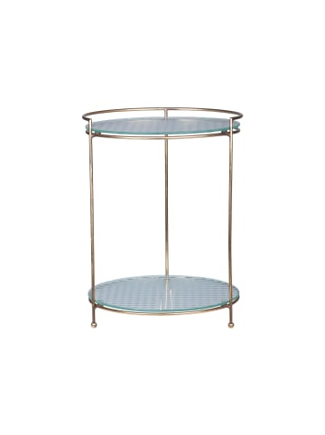 Chic Antique Etagere mit 2 Glastellern in Messingfarben