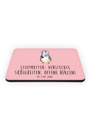 Mr. & Mrs. Panda magnet Stiefmutter Herzen mit Spruch in Rot Pastell