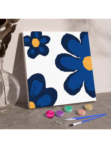ARTNANAS Exlusive 3D-Strukturmalerei Set -Blaue Blüten