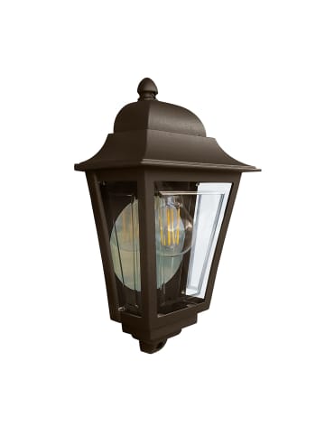 Licht-Erlebnisse Außen Wandlampe (B)19.3 x (H)32.5 cm in Bronze Klar/Transparent