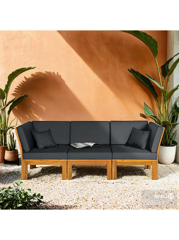 home24 Loungesofa LEXI 3-teilig in Anthrazit
