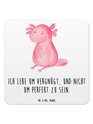 Mr. & Mrs. Panda Coaster Axolotl Niedlich mit Spruch in Weiß