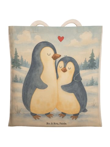 Mr. & Mrs. Panda Tasche Pinguin umarmen Design ohne Spruch in Weiß