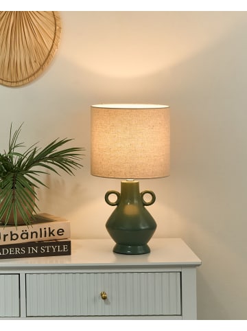 Beliani Tischleuchten KERULEN in Grün/Beige - (W) 23 x (H) 41 x (L) 23 cm