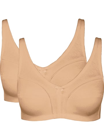 Viania Baumwolle BH ohne Bügel 2er-Pack in haut
