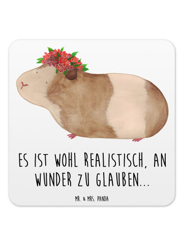 Mr. & Mrs. Panda Bierdeckel Meerschweinchen Weisheit mit Spruch in Weiß