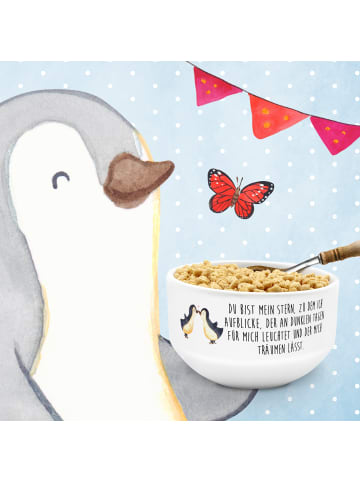 Mr. & Mrs. Panda Müslischale Pinguin Liebe mit Spruch in Weiß